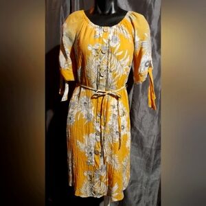 "MLLE Gabrielle" button up quarter sleeve midi Sundress